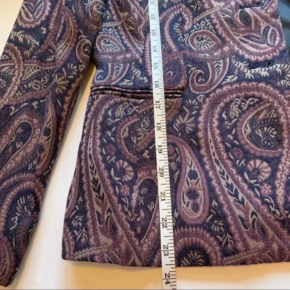 paisley brocade jacquard jacket hourglass blazer jewel toned workwear to evening - Picture 5 of 6